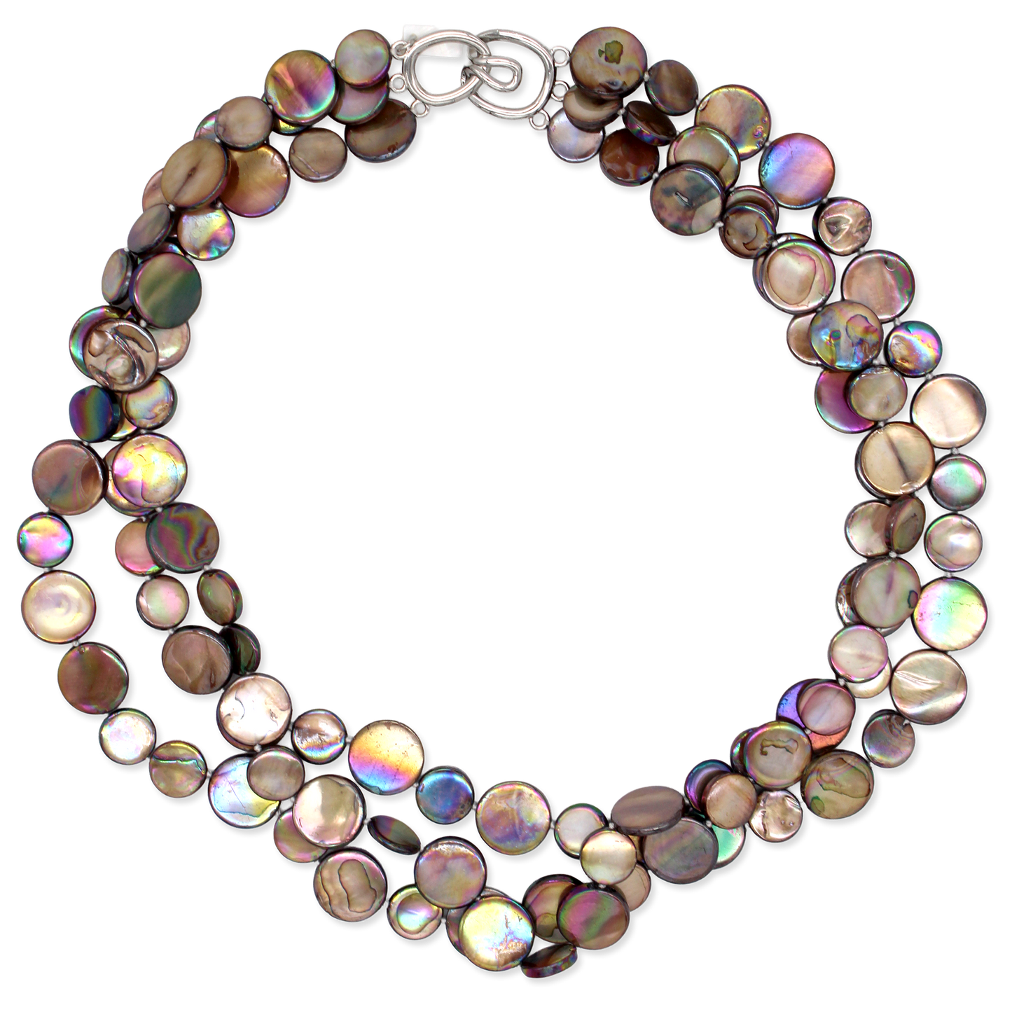 Chocolate Mother-of-Pearl 3-Strand Necklace