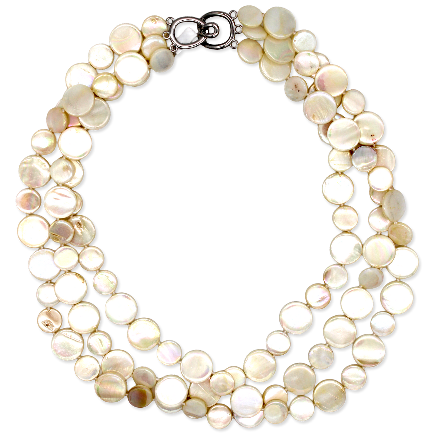 White Mother-of-Pearl 3-Strand Necklace