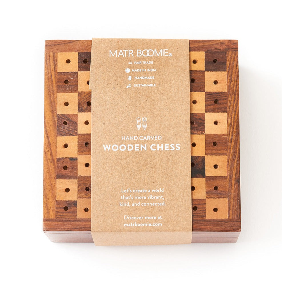 Wooden Mini Travel Chess Set - Chrysler Museum Shop