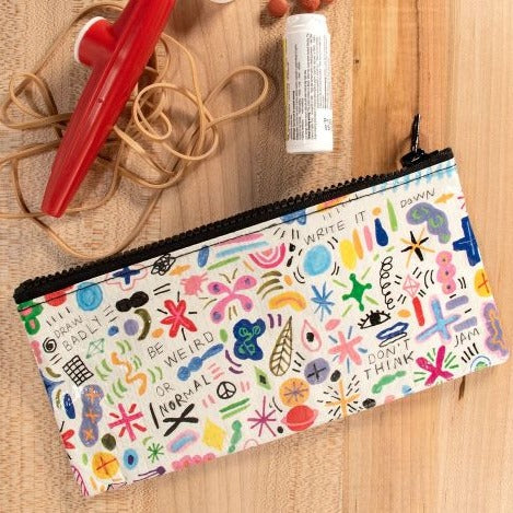 Doodle Party Zippered Pencil Pouch - Chrysler Museum Shop
