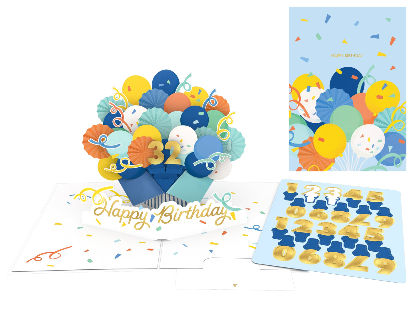 Pop-Up Blue Happy Birthday Greeting Card - Chrysler Museum Shop