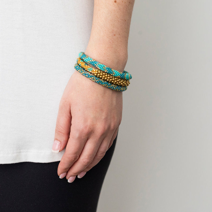 Statement Set of 3 Roll-On Bracelets: Aquamarine - Chrysler Museum Shop