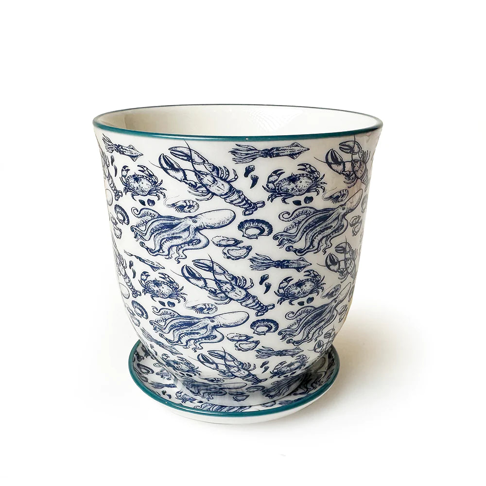 Liberte Porcelain Pot with Saucer: Octopus - Chrysler Museum Shop