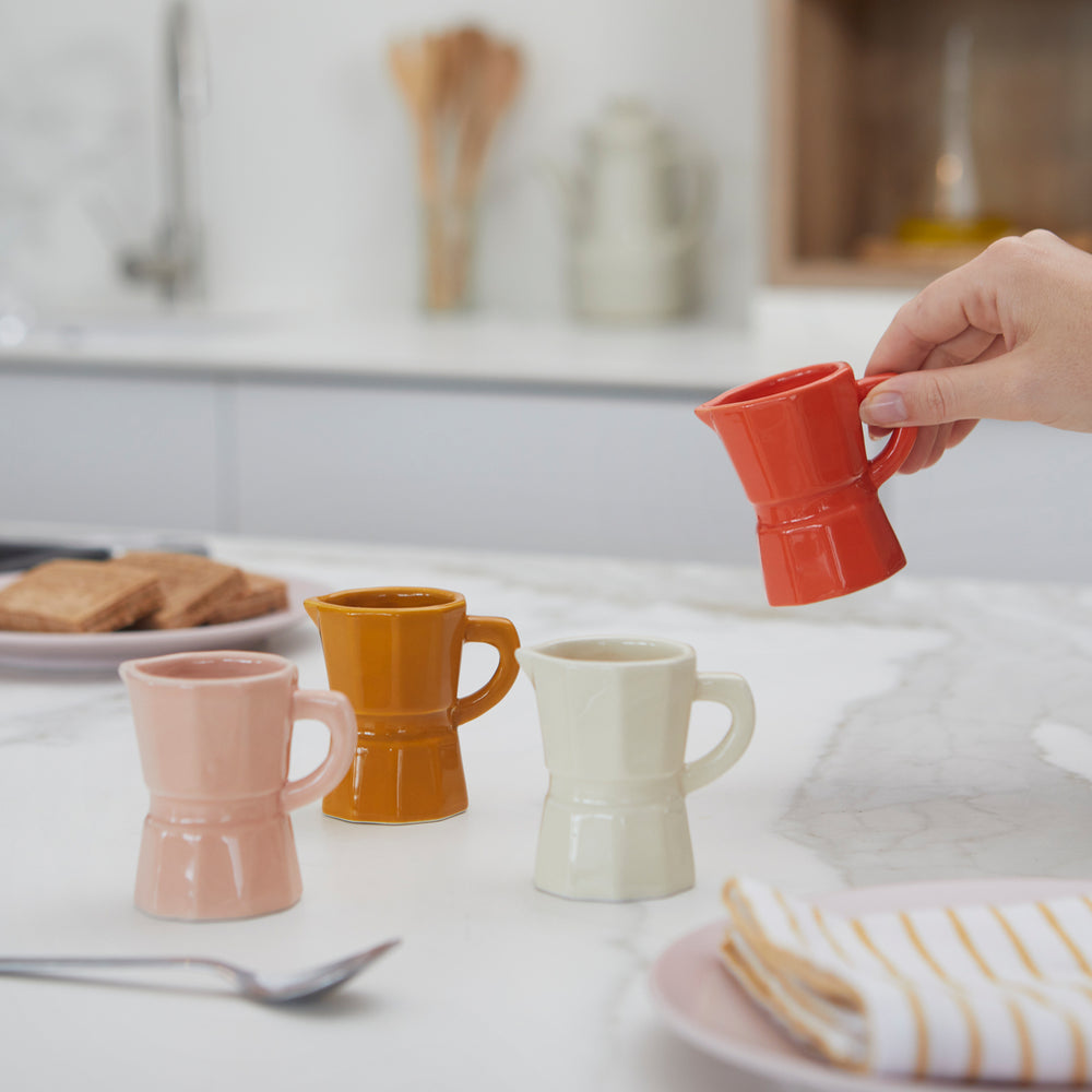 Juego de 4 tazas de café espresso de cerámica: Moka
