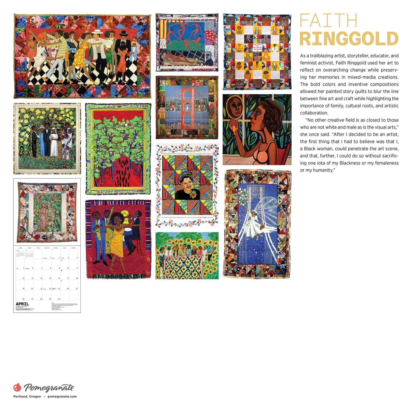Faith Ringgold 2026 Wall Calendar (Back) - Chrysler Museum Shop