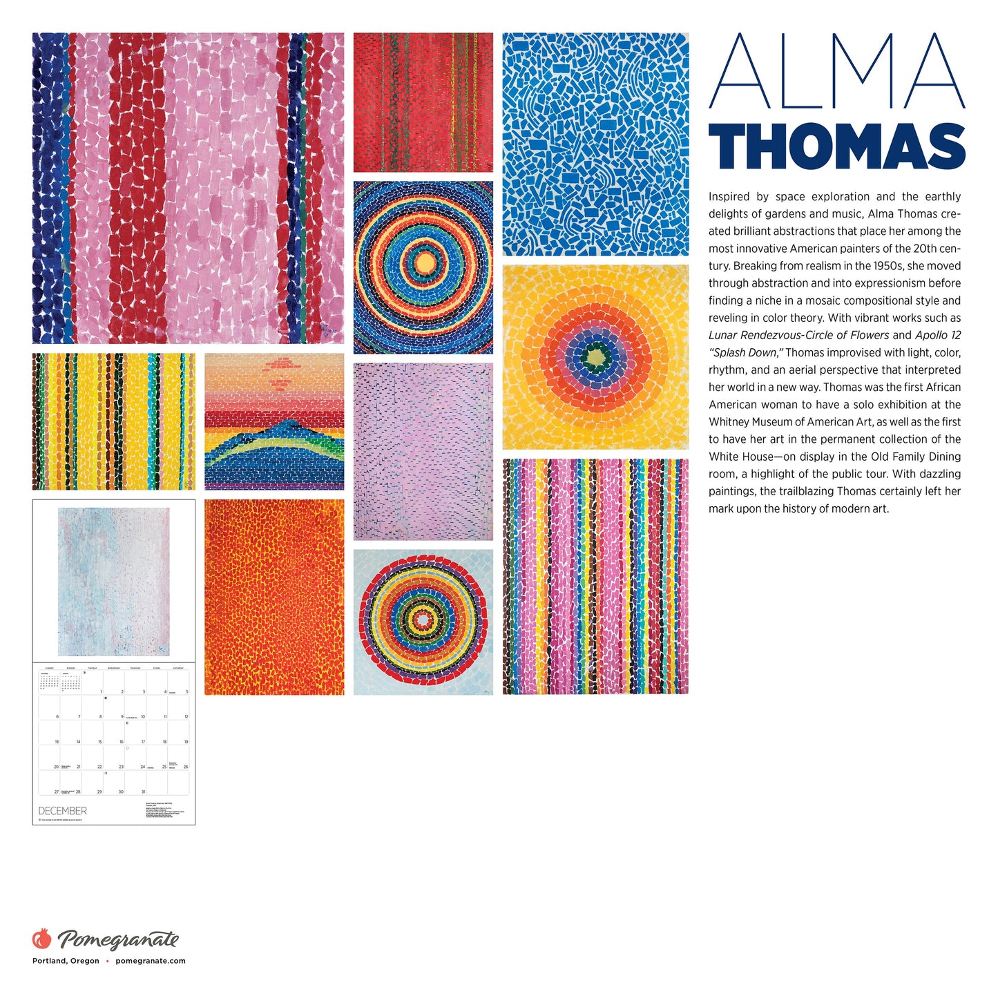 Alma W. Thomas 2026 Wall Calendar (Back Cover) - Chrysler Museum Shop