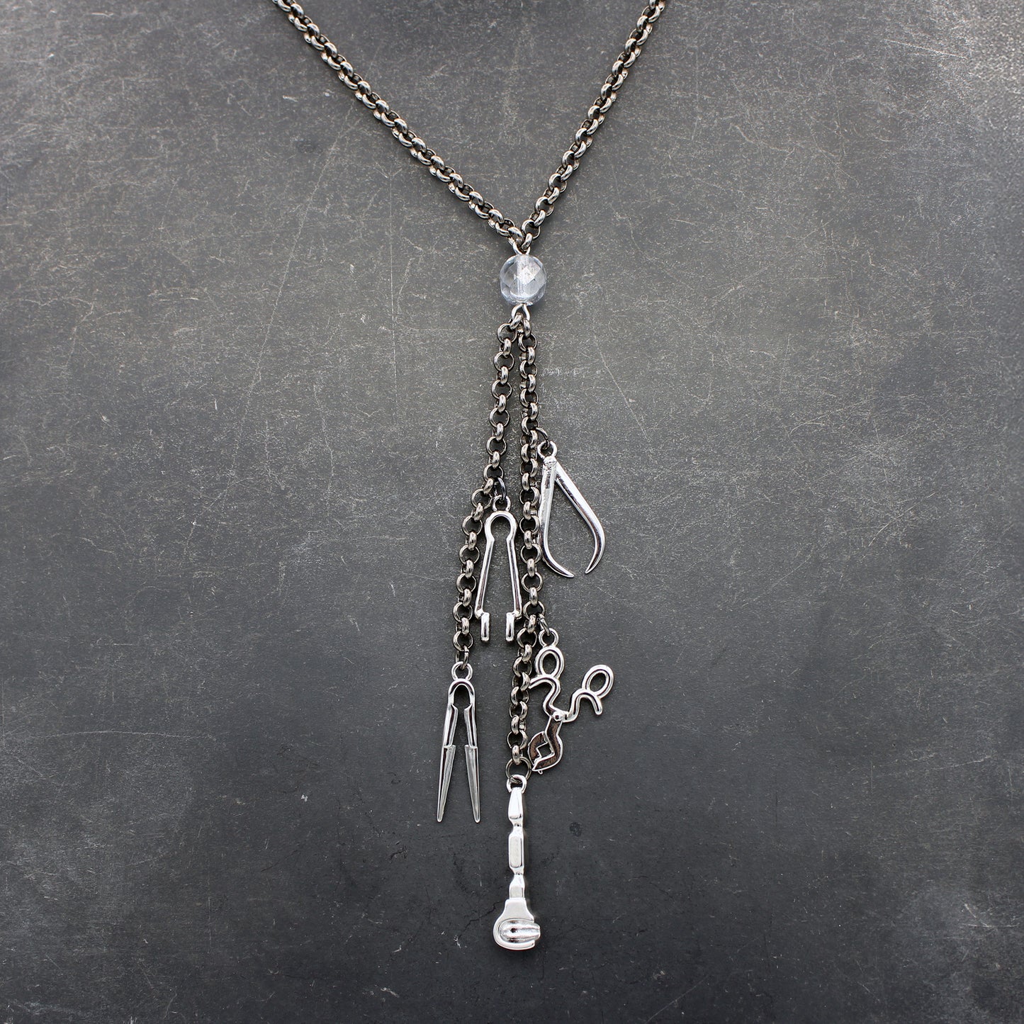 Cascade Necklace with Glassblowing Tool Charms