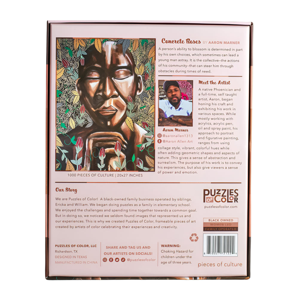 1,000-piece Jigsaw Puzzle "Concrete Roses" by Aaron Marner (Back) - Chrysler Museum Shop