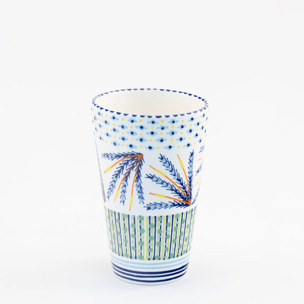 Hand-Painted Art Deco Vase, White by Potterswork - Chrysler Museum Shop