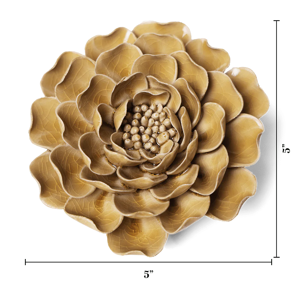 Ceramic Wallflower Caramel Charm Peony