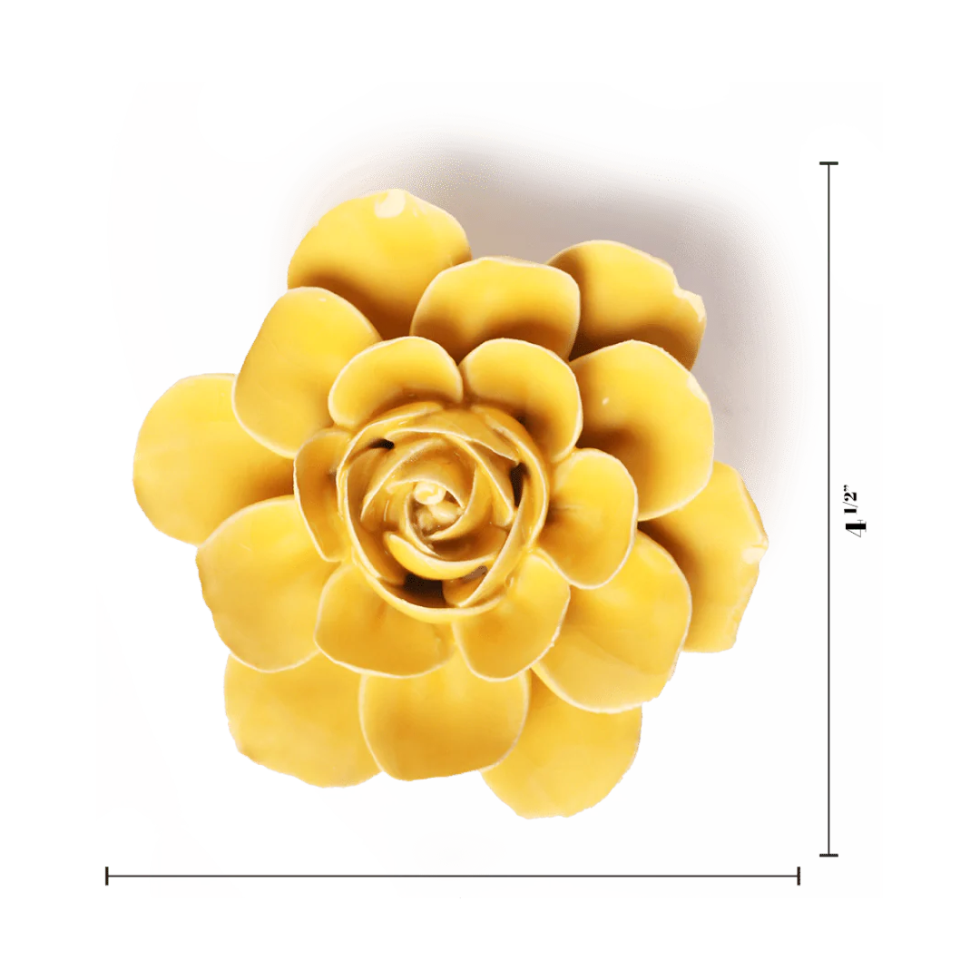 Ceramic Wallflower Burnt Yellow Begonia