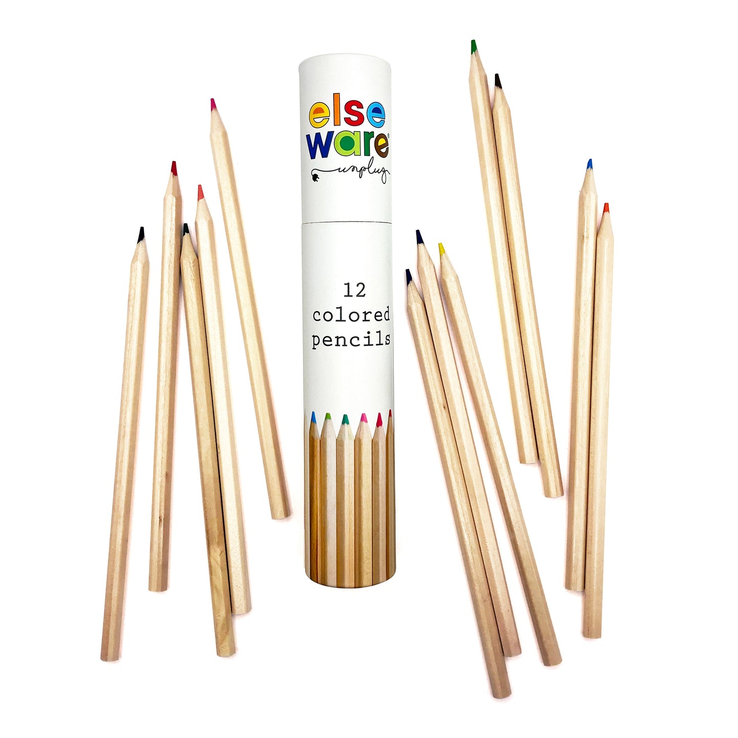 Colored Pencils, Set of 12 in a cardboard tube from elseware unplug - Chrysler Museum Shop