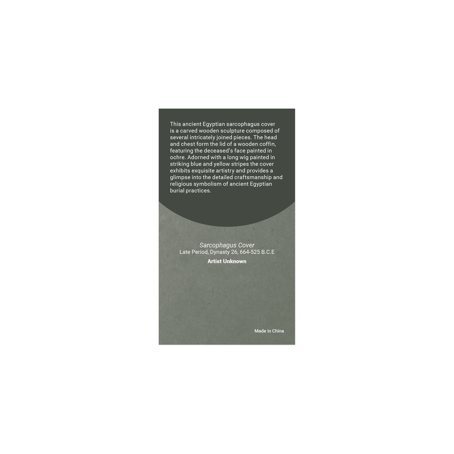 Enamel Pin: Egyptian Sarcophagus Cover - Chrysler Museum Shop