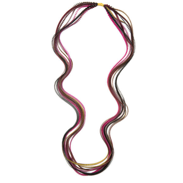 Essilp Necklace: Lilac, Black, Burgundy, Fuchsia, & Gold - Chrysler Museum Shop