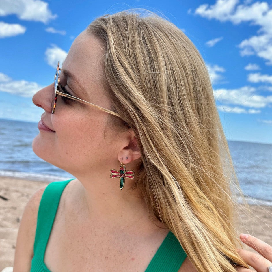 Dragonfly Beaded Earrings - Chrysler Museum Shop