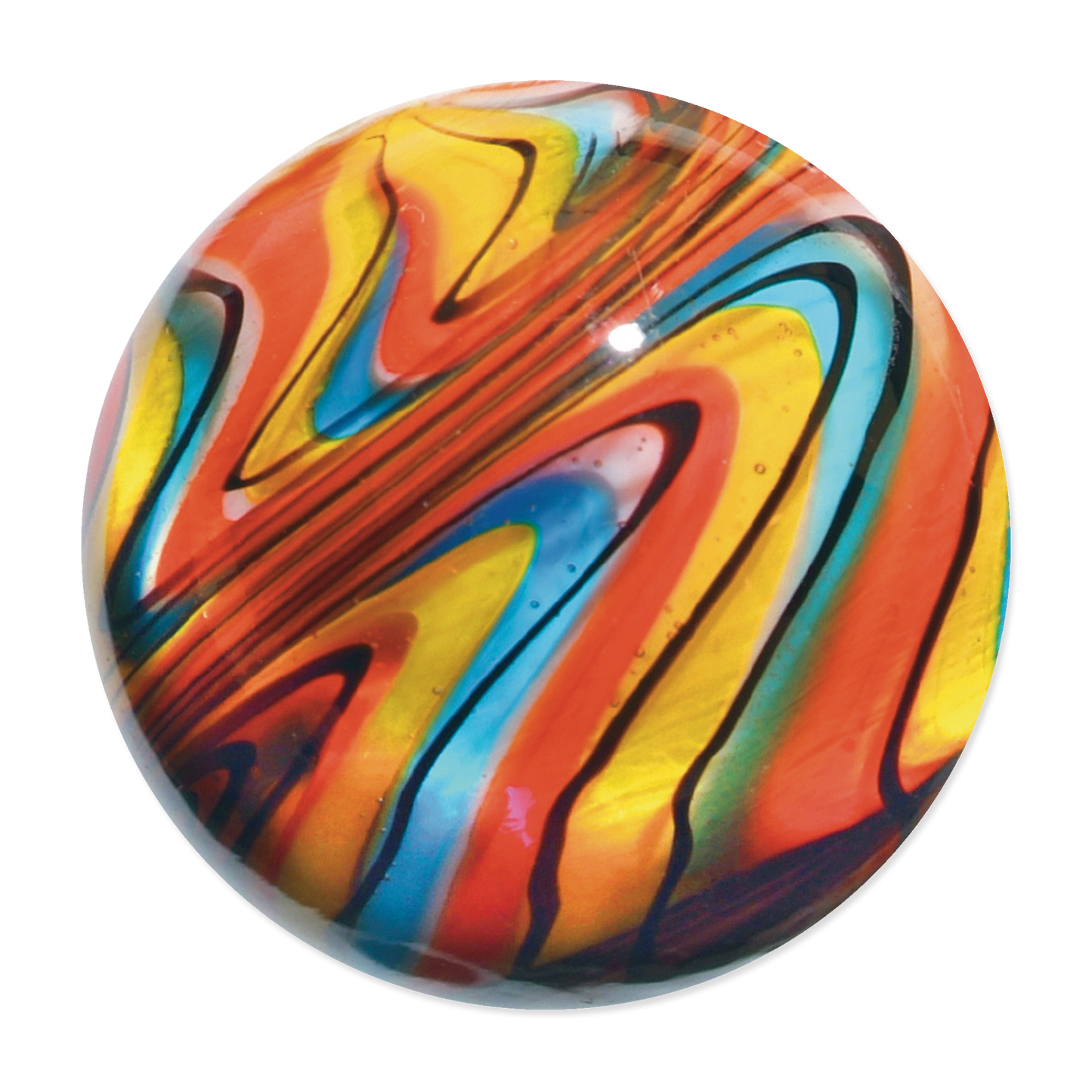 Colorful marbled sphere on a white background