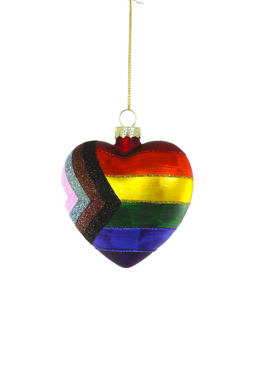 Blown Glass Ornament: Pride Heart