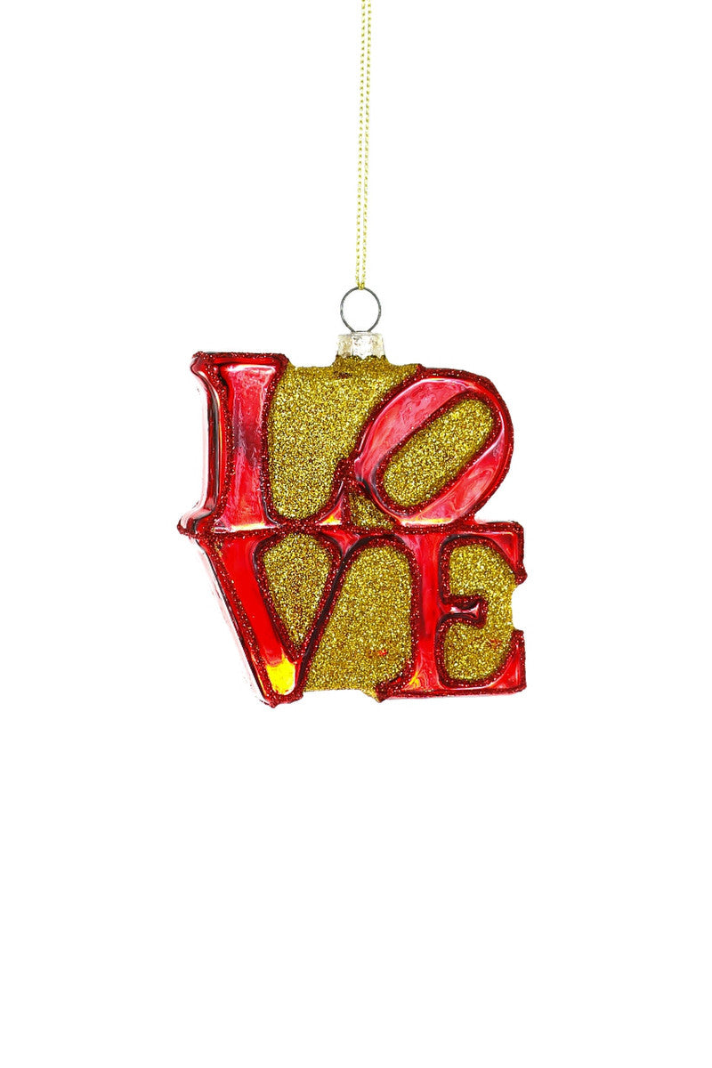 Blown Glass Ornament: LOVE - Chrysler Museum Shop