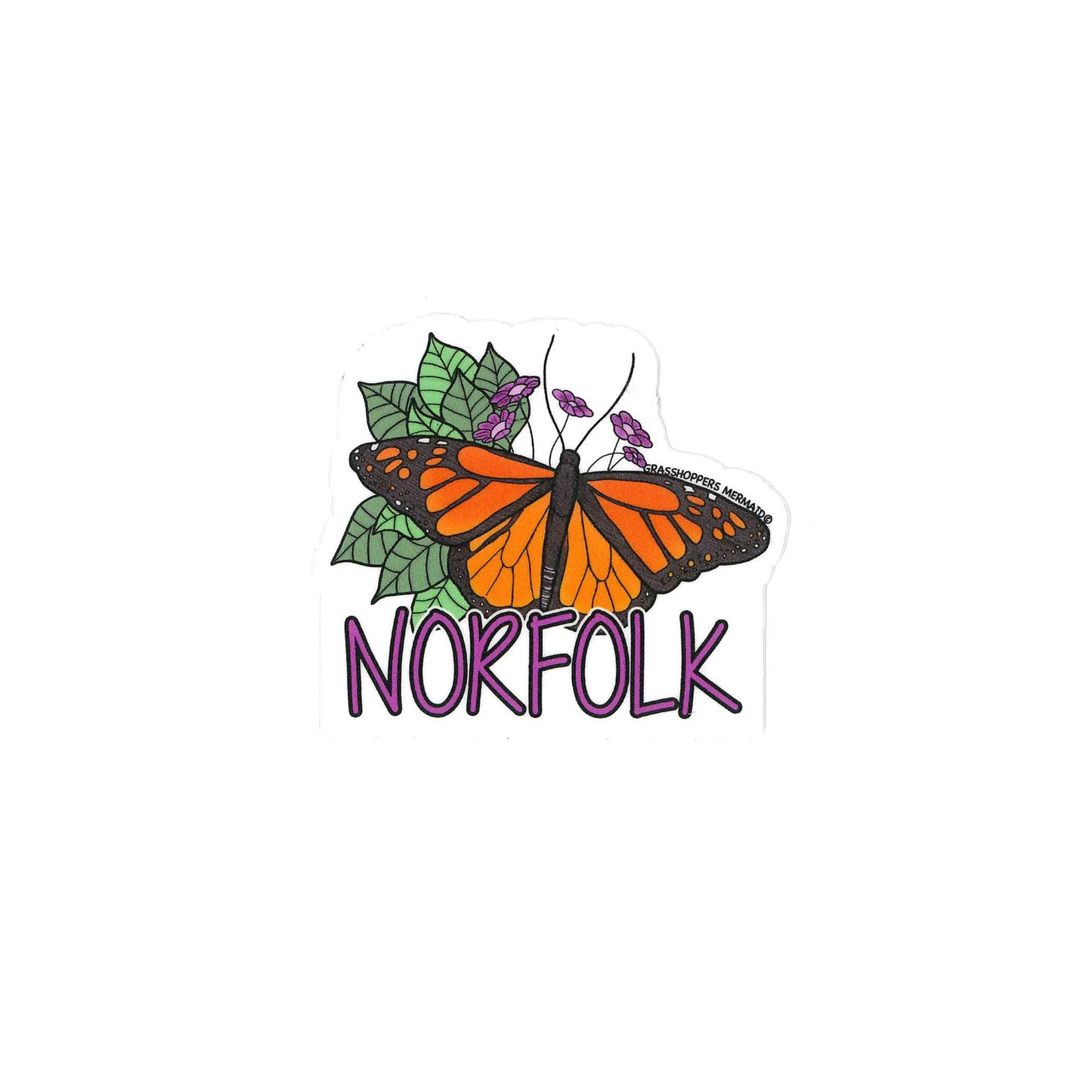 Monarch Butterfly Norfolk Vinyl Sticker - Chrysler Museum Shop