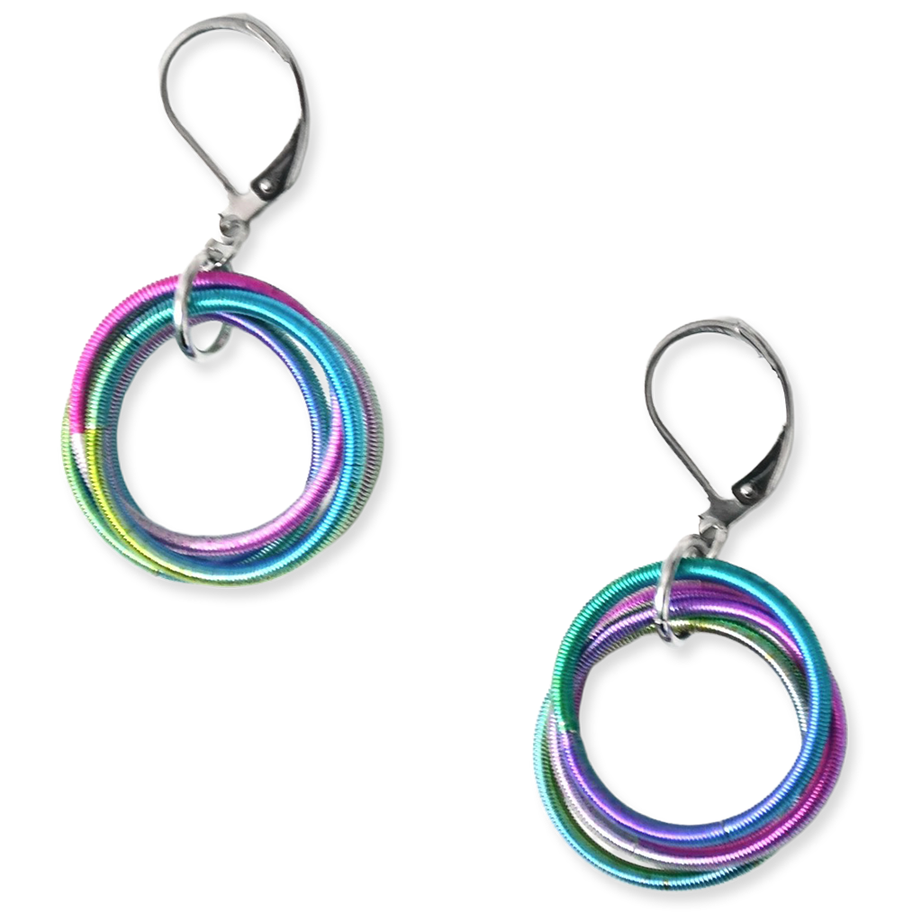 Rainbow Multi-Loop Earrings
