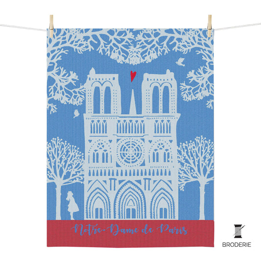 Embroidered Tea Towel: Notre Dame de Paris