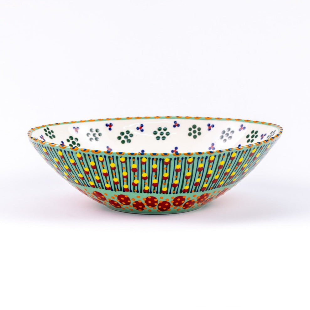 Ceramic Oval Serving Bowl in Jasper Green by Potterswork - Chrysler Museum Shop