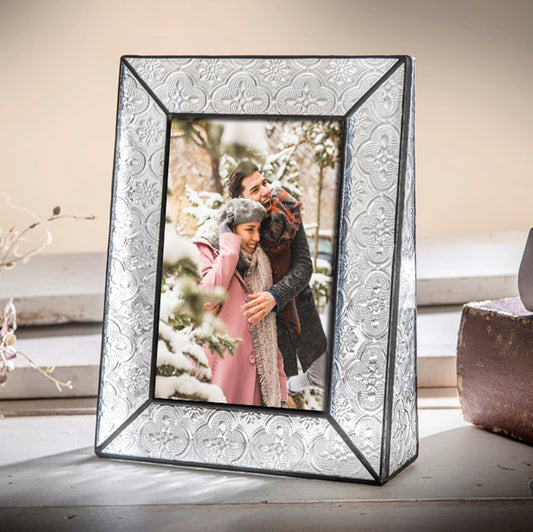 Leaded Glass Picture Frame (Vintage, 4 × 6 Vertical)