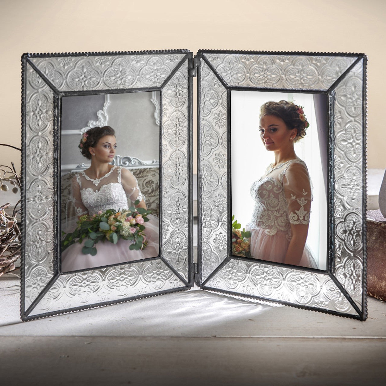 Leaded Glass Picture Frame (Vintage, Double 4 × 6 Vertical) - Chrysler Museum Shop