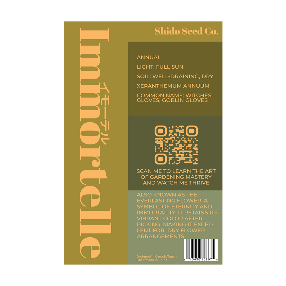 Immortelle Flower Seed Packet