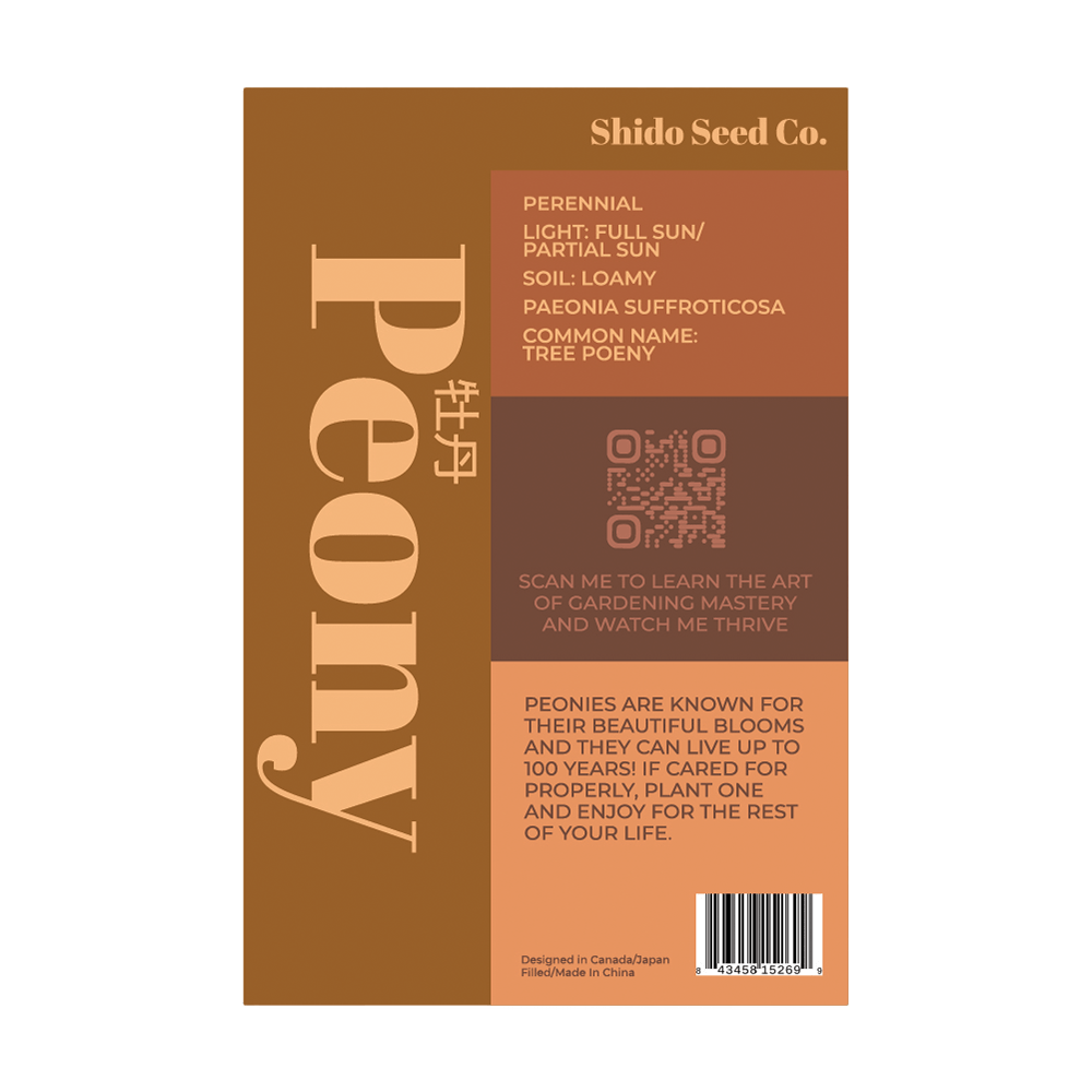 Peony Flower Seed Packet