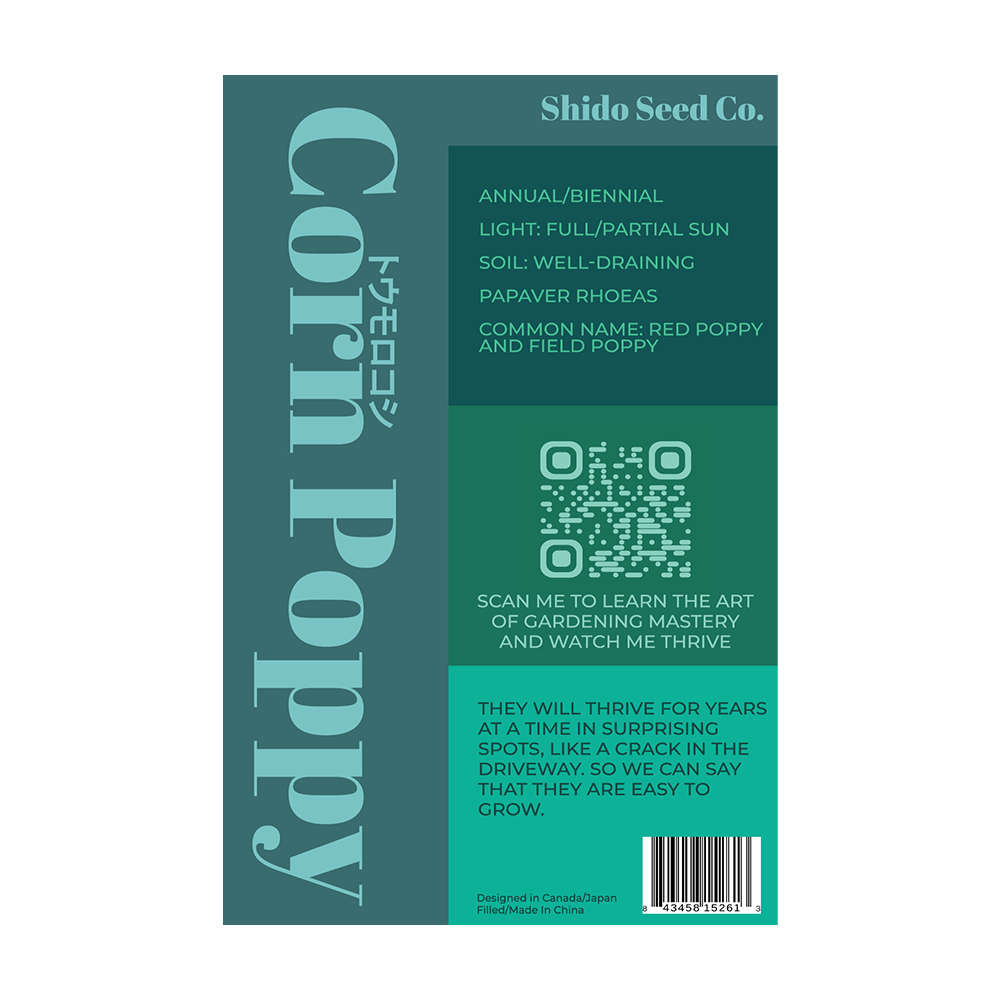 Corn Poppy Flower Seed Packet