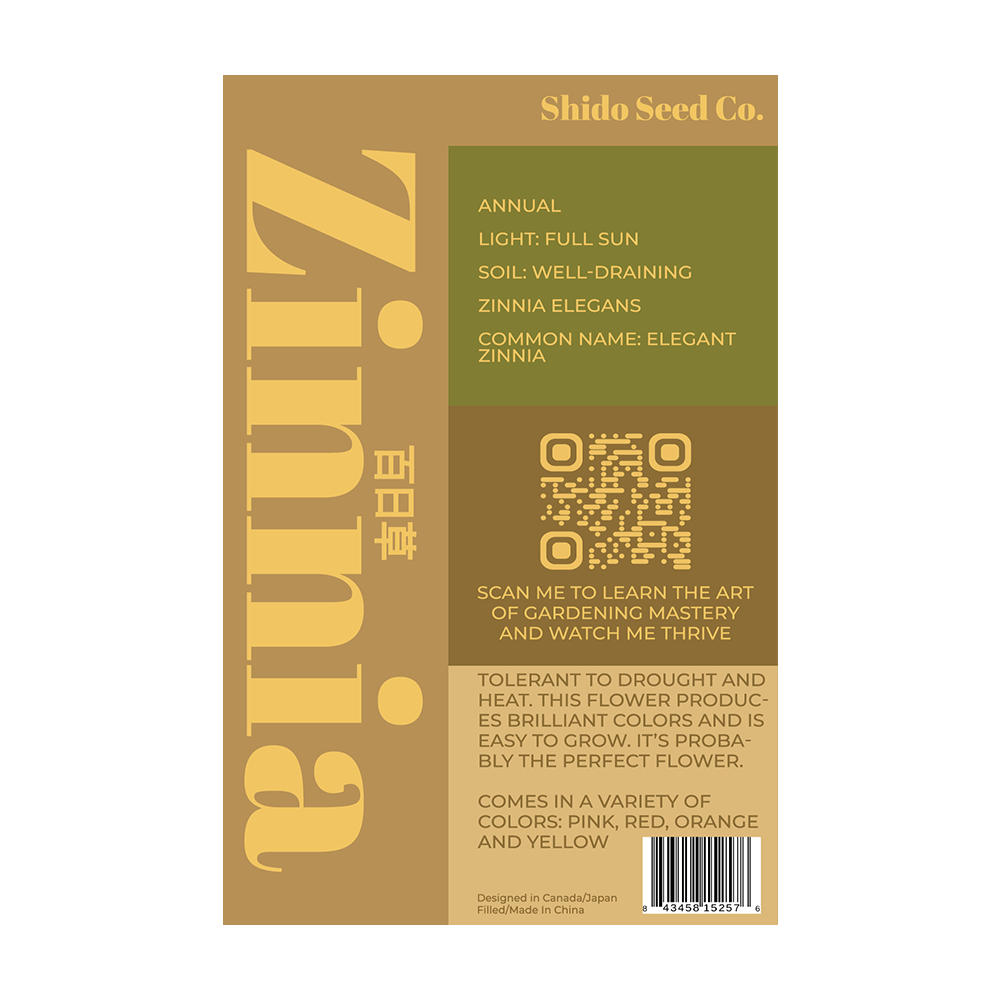 Zinnia Flower Seed Packet