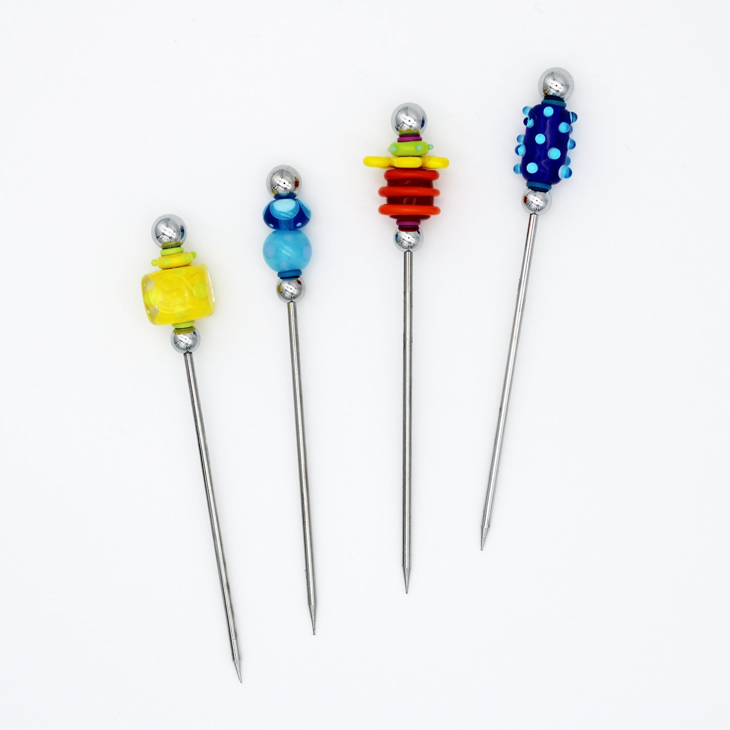 Set of four canape picks with multicolor glass beads - Chrysler Museum Shop