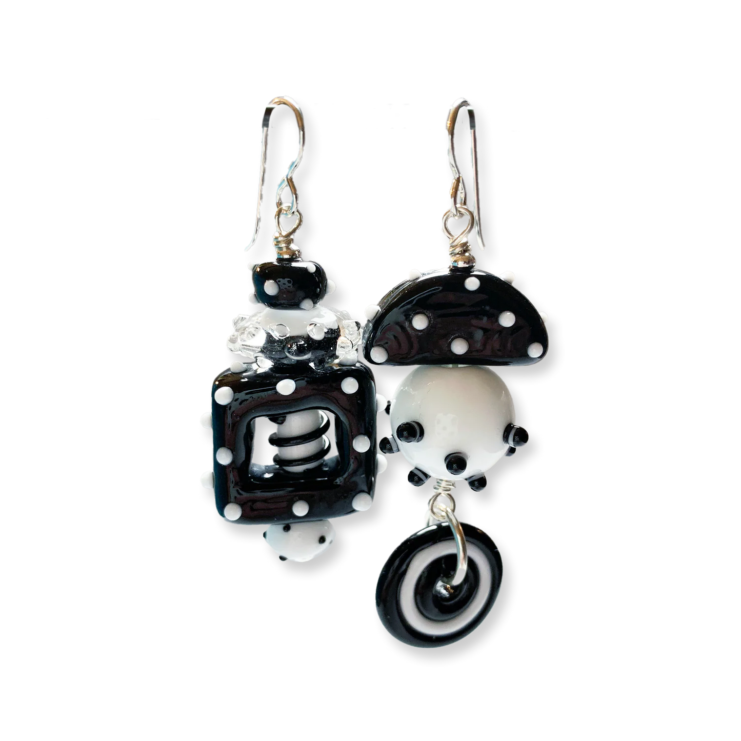 B&W Big Girl Earrings by Jasmine Keane - Chrysler Museum Shop