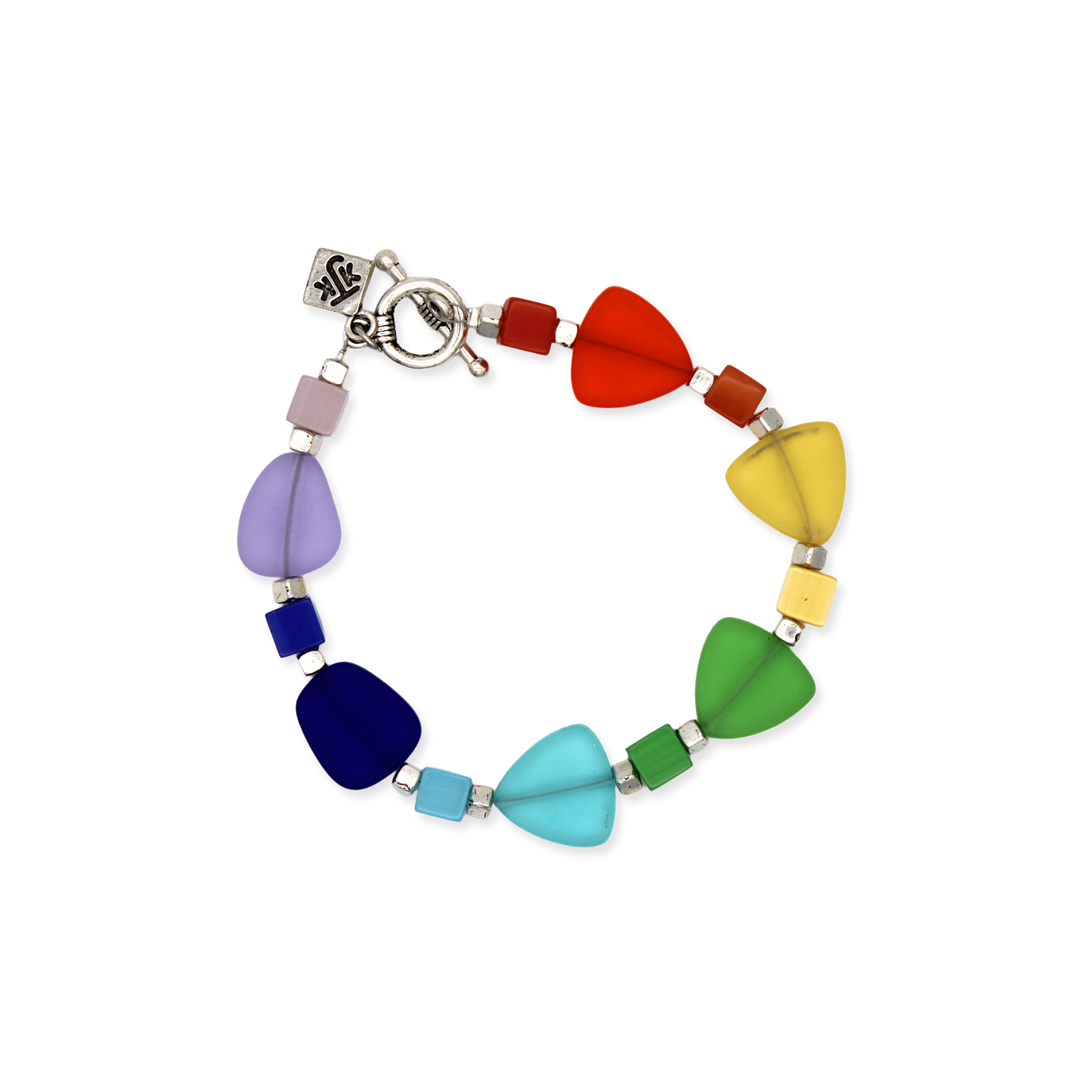 Rainbow Frosted Glass Bracelet by KJK Jewelry - Chrysler Museum Shop