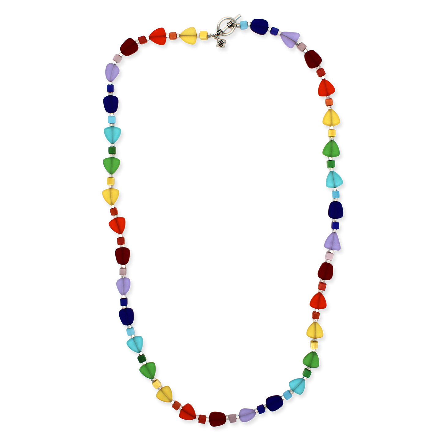 Rainbow Frosted Glass Necklace by KJK Jewelry - Chrysler Museum Shop