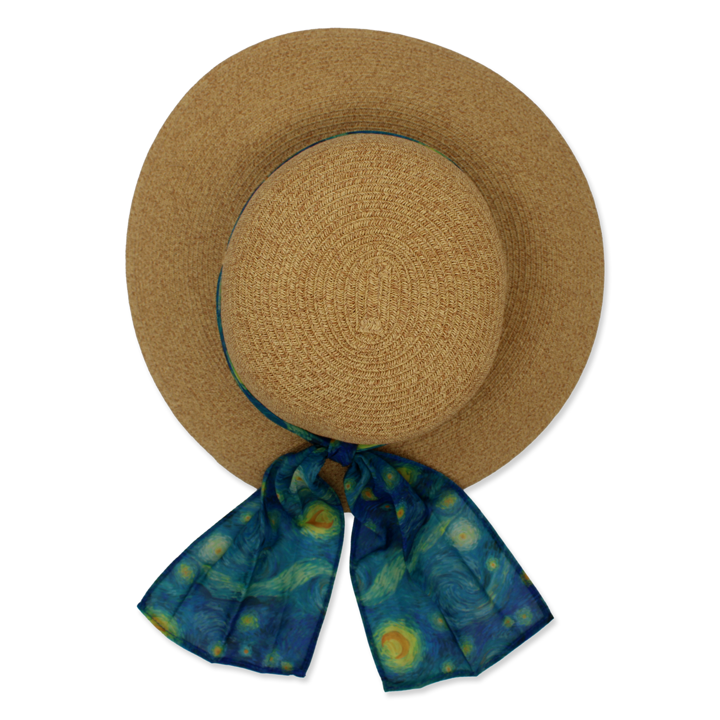 Straw Sunhat with van Gogh's Starry Night Scarf - Chrysler Museum Shop