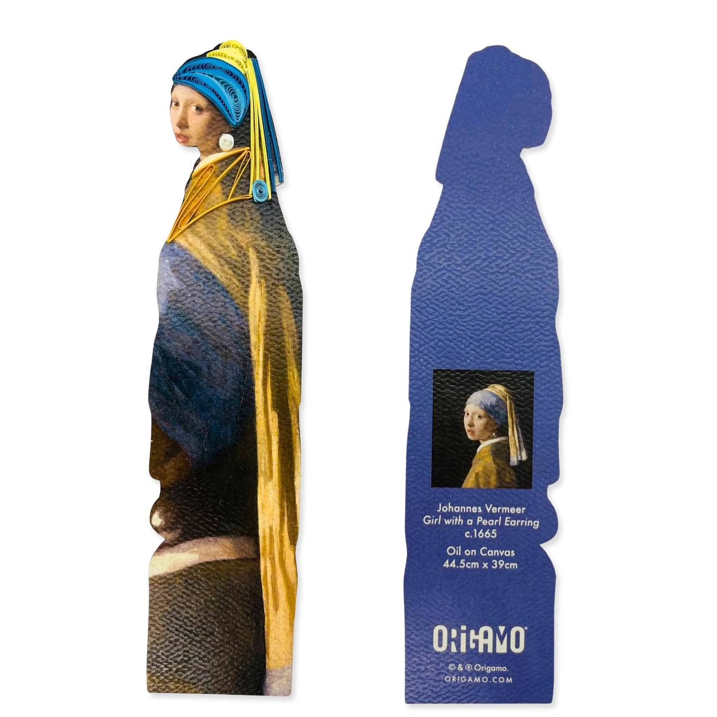 Bookmark with 'Girl with a Pearl Earring' by Johannes Vermeer on a white background