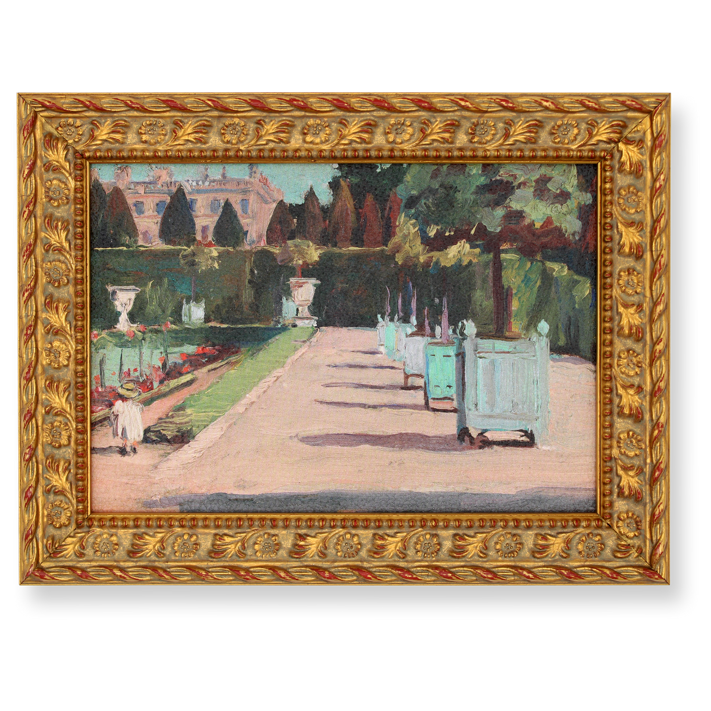 Framed textured print of Susan Watkins' "Untitled (View of Parc Monceau, Paris)"