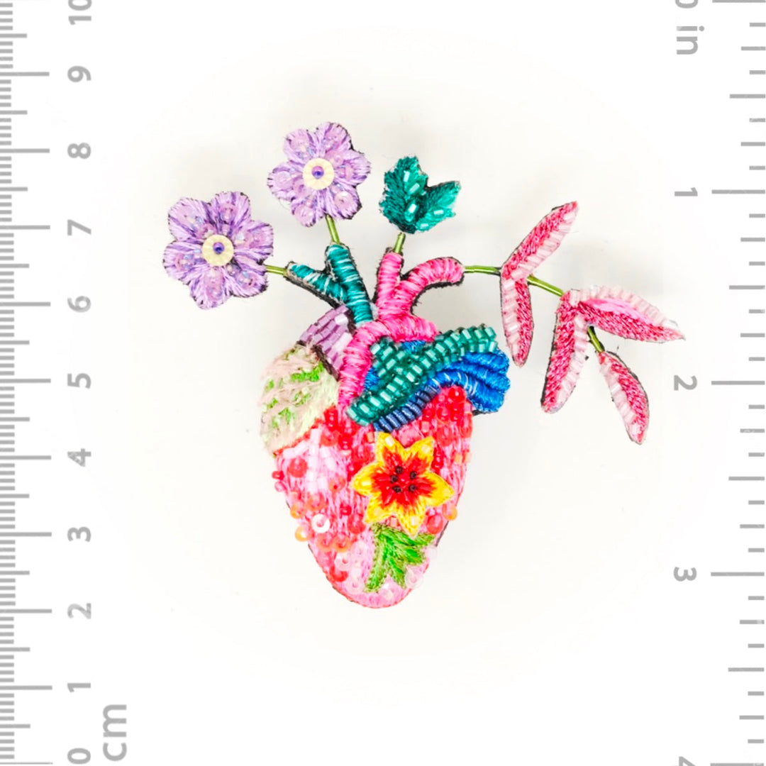 Wild Heart Embroidered Brooch