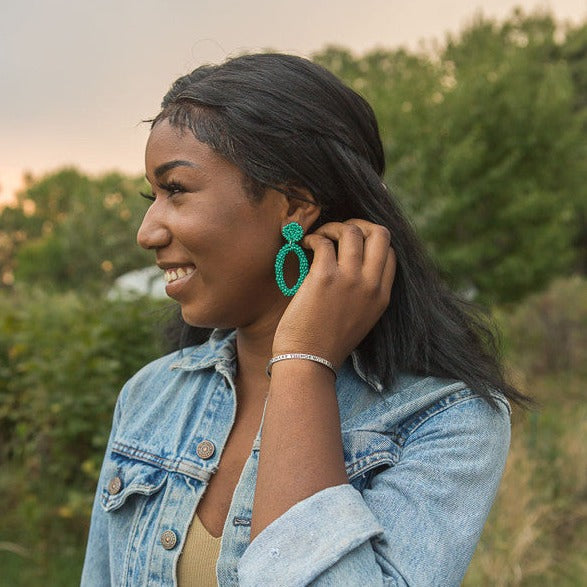 Fiesta Hoop Earrings (Teal) - Chrysler Museum Shop