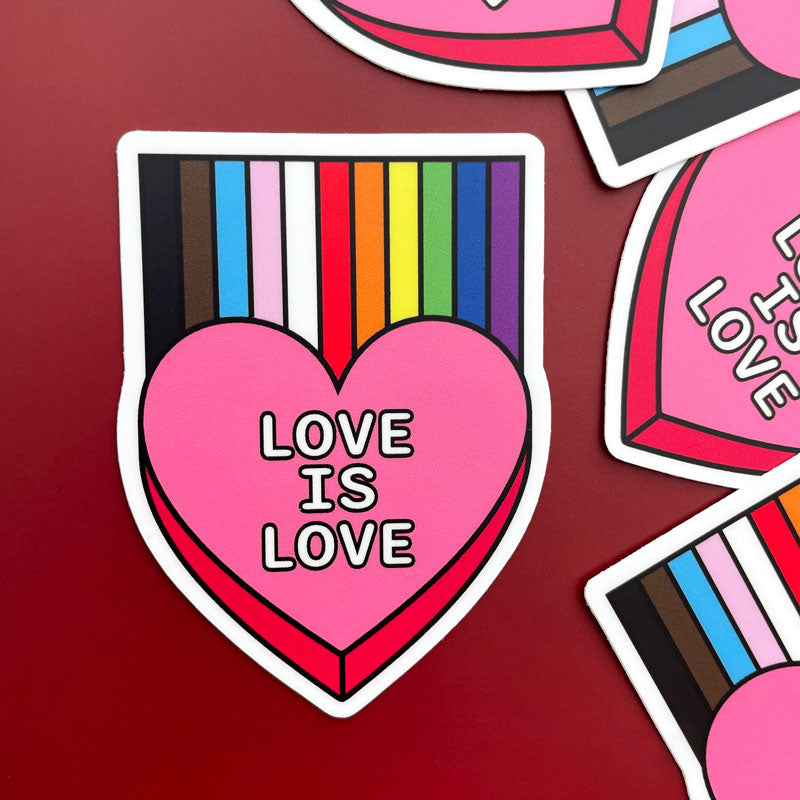 Love Is Love Rainbow Heart Sticker - Chrysler Museum Shop