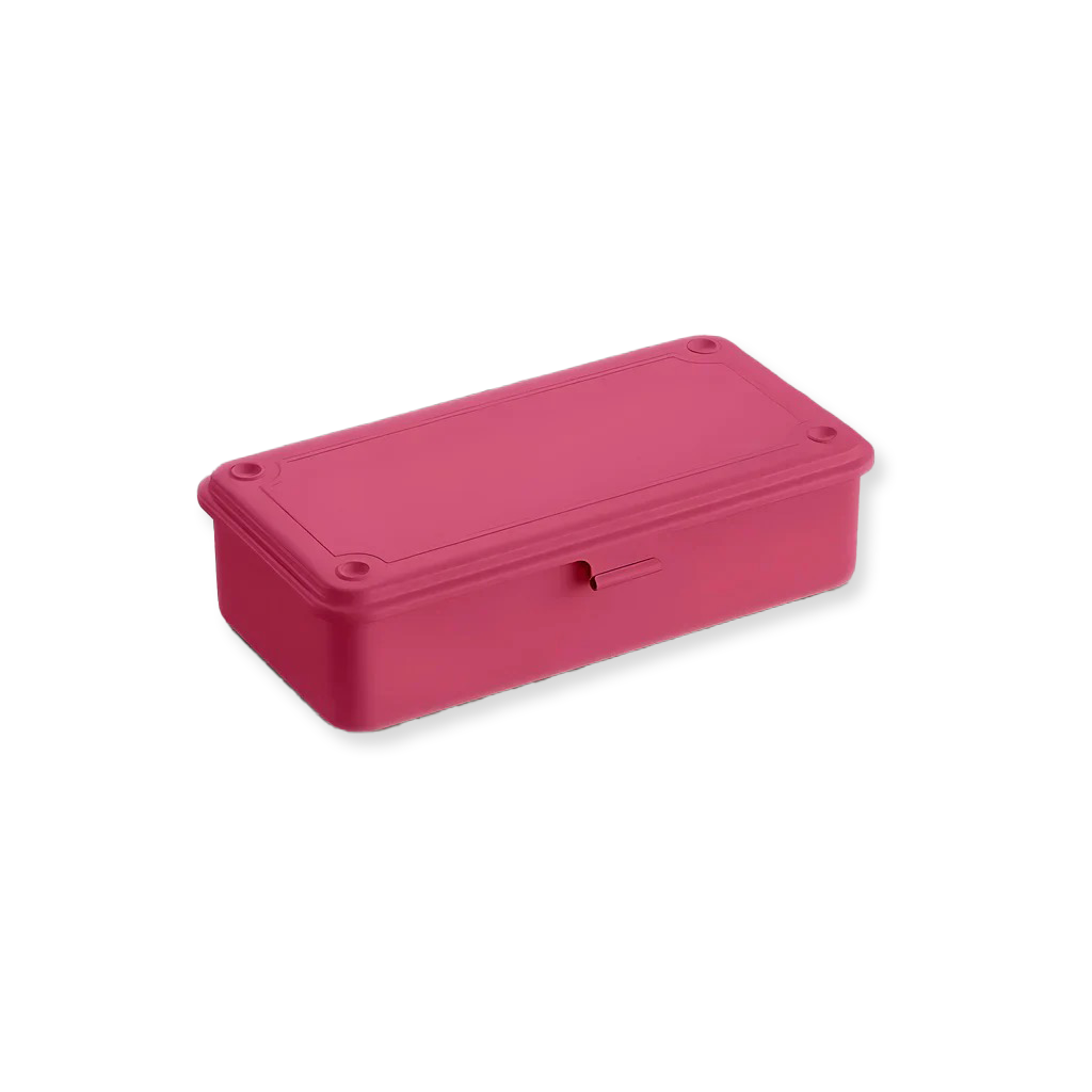 Pink rectangular steel box on a white background