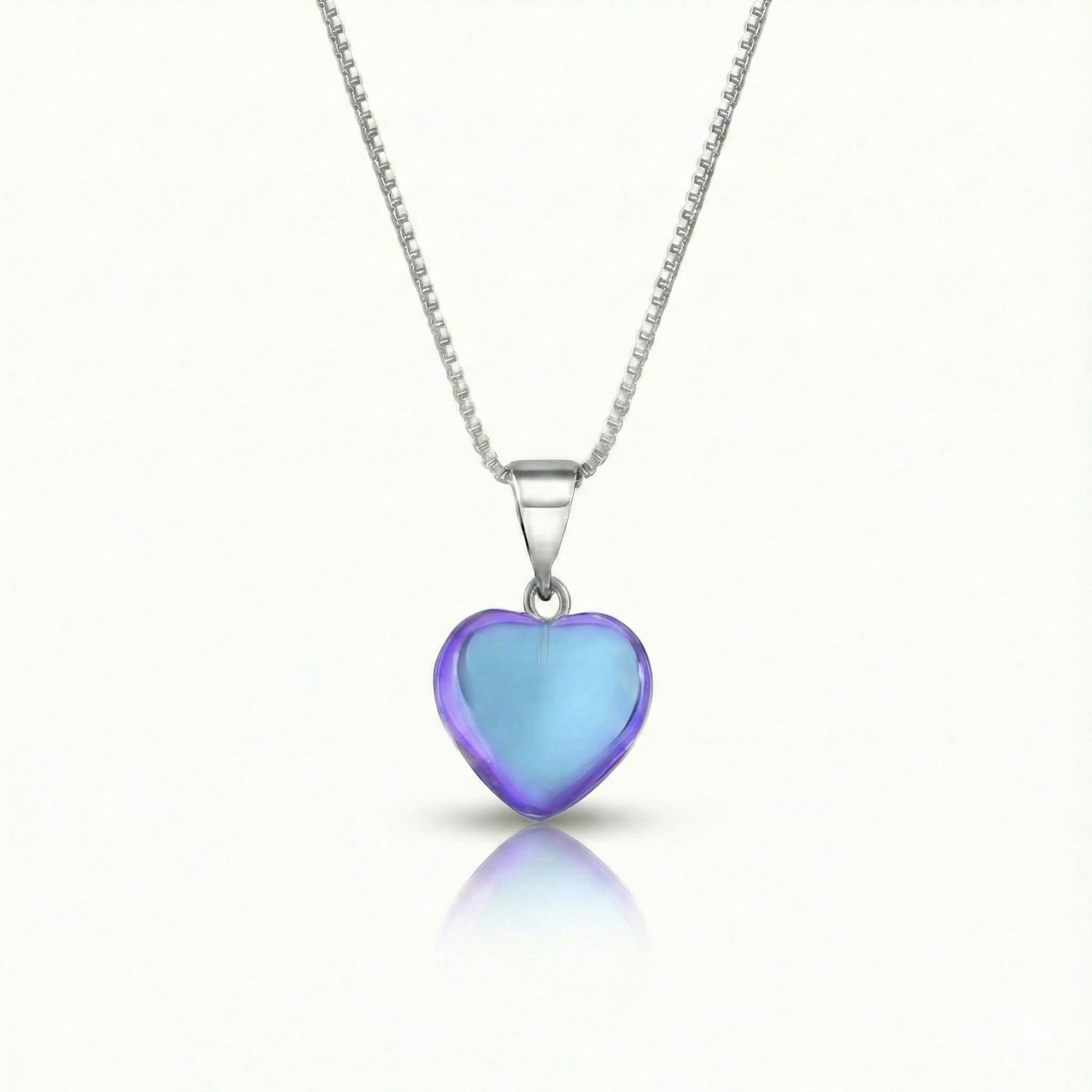Crystal Heart Pendant - Polished Blue