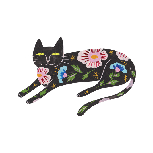 Flower Cat Temporary Tattoos