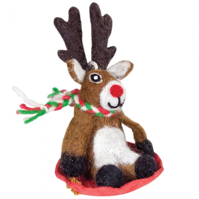 Handmade Wool Felt Dasher Jr. Ornament - Chrysler Museum Shop