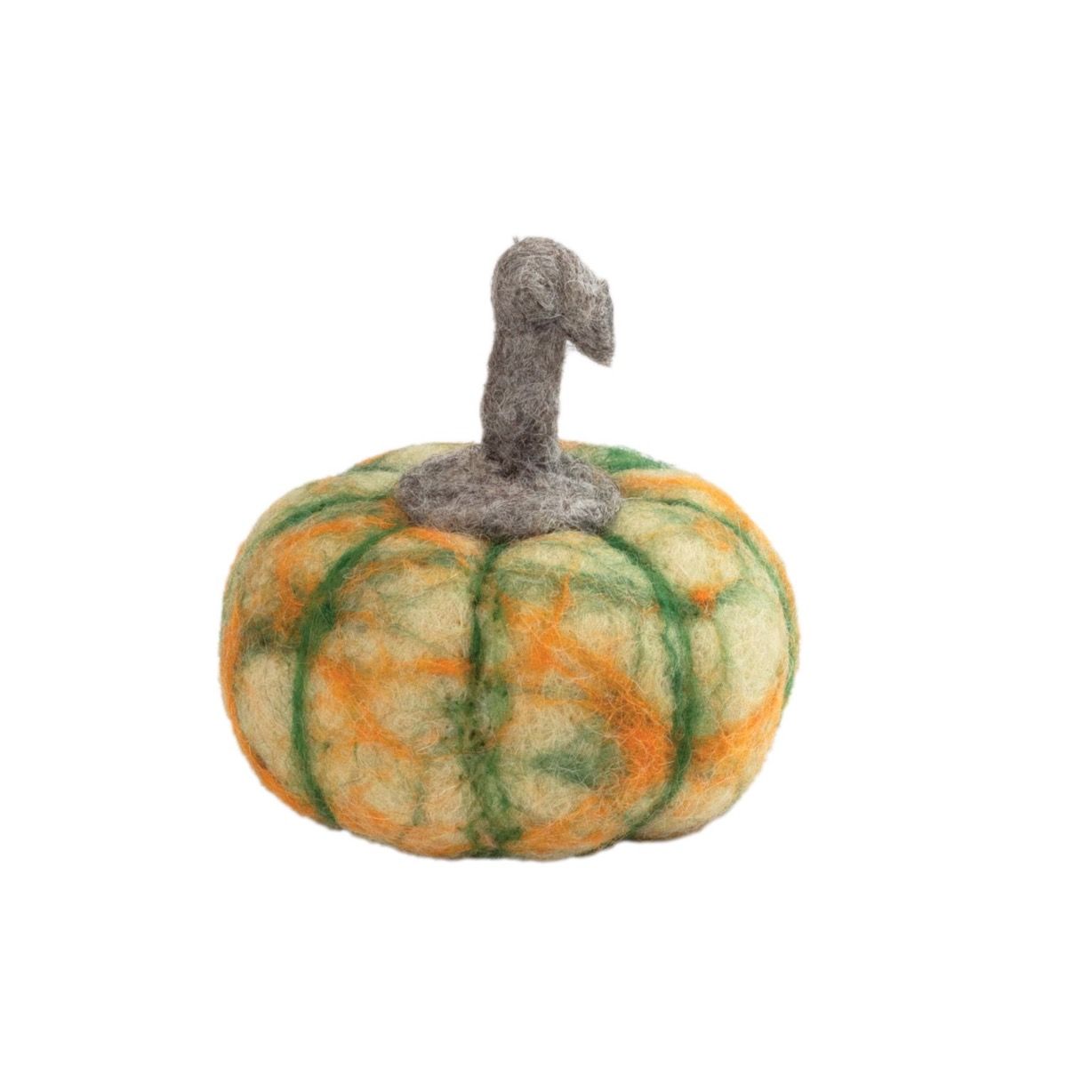 Handmade Wool Felt Pumpkins: Cushaw