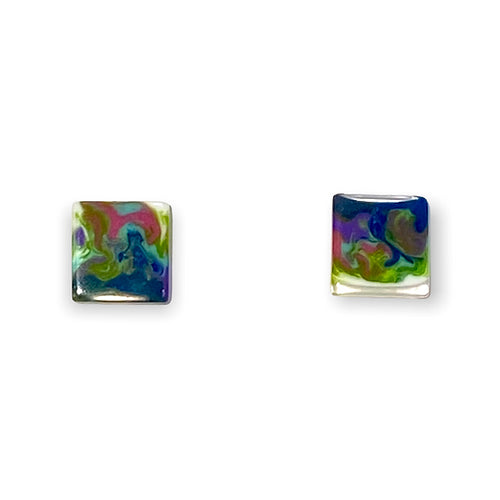 Brazilian Mixed Square Stud Earrings - Chrysler Museum Shop
