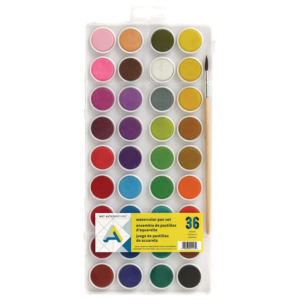 Easy Mixing Watercolor & Brush Set - 36 Colors - Chrysler Museum Shop