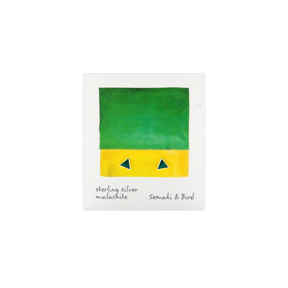 Abstract Earrings - Malachite Triangle - Chrysler Museum Shop